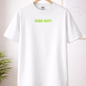 Men’s Burn Out Graphic Cotton T-Shirt – White