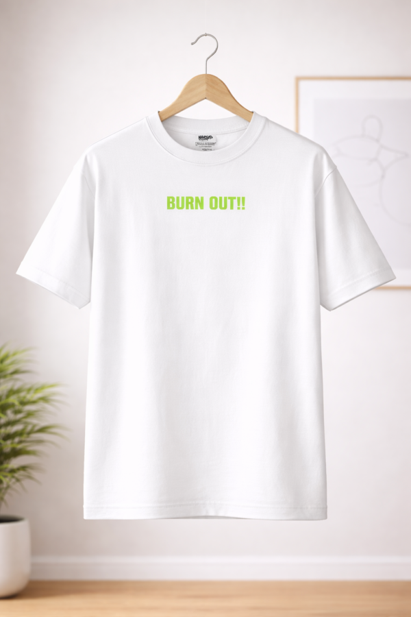Men’s Burn Out Graphic Cotton T-Shirt – White