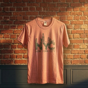 NYC Skyline Graphic Cotton T-Shirt – Peach