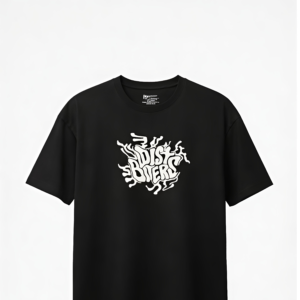 Black Dist Biers Oversized Graphic T-Shirt