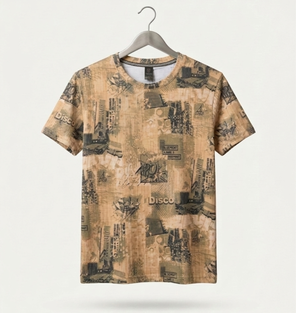 Men’s Urban Graphic Printed Cotton T-Shirt