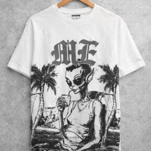 Alien Graphic Cotton T-Shirt – White